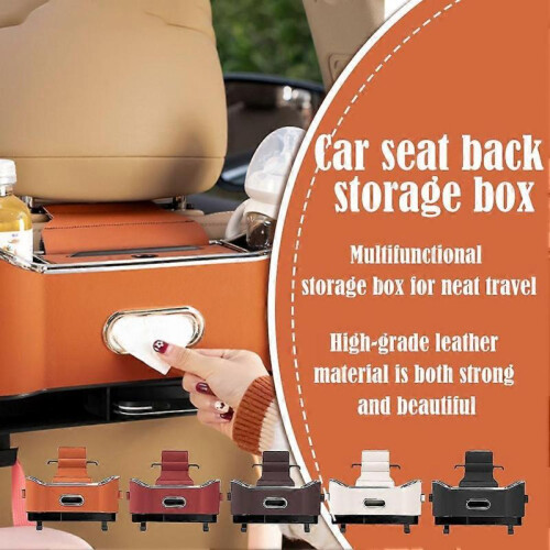 (Orange 1pcs) Car Seat Back Multifunctional Car Back Seat Organizer Backseat Storage Box 1