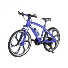 (Mountain bike blue) 1:8 Mini Model Alloy Bicycle Diecast Metal Finger Adult Red Mini Bike Simul