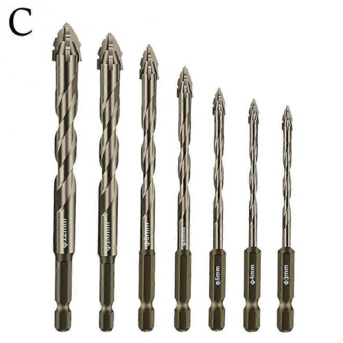 (7pcs) New Four-Flute Sawtooth Eccentric Drill Bit, Four-Edged Serrated Eccentric Drill