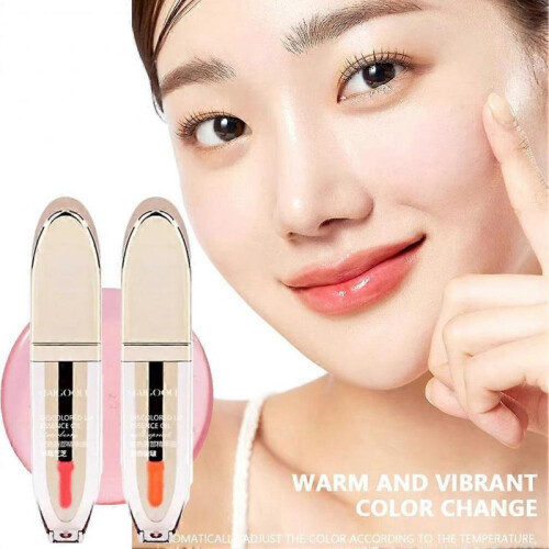 (A) Warm Changing Fruit Lip Oil Water Gloss Lip Glaze Clear Moisturizing 2
