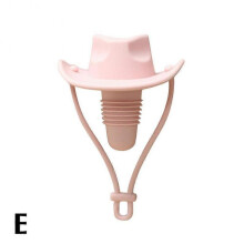 (Pink) Silicone Wine Stopper Western Cowboy Hat Stopper LeakProof Wine Bottle Topper