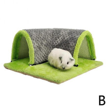 (Green) Hamster Channel Guinea Pig Plush Tunnel Ultra-Soft Pet Channel Winter Warm