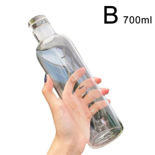 (700ml Transparent) Clear Plastic Water Bottle, 500ml/700ml Capacity