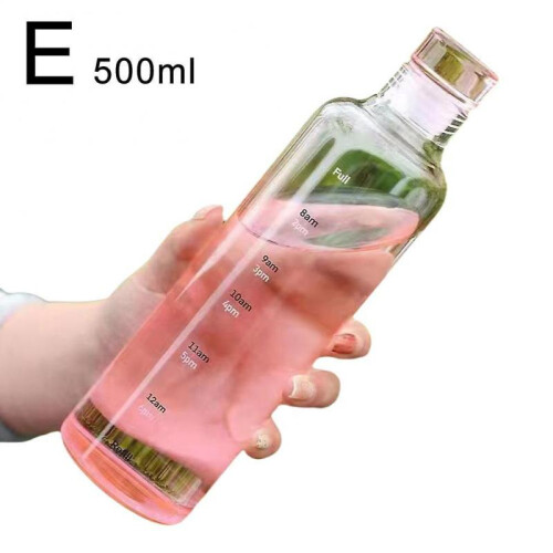 (500ml Pink) Clear Plastic Water Bottle, 500ml/700ml Capacity
