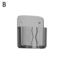 (Black) Wall-Mounted Remote Control Storage Rack Mobile Phone Hook Storage Box