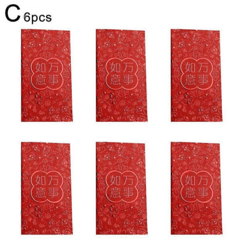(C6pcs) New Year's big red envelope New Year's red envelope bag E1 B1