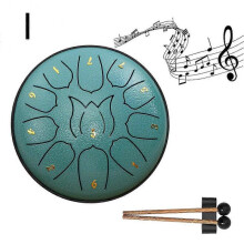 (I)6 Inch 11 Tone Steel Tongue Drum Hand Pan Drum Drumstick Percussion Instrument