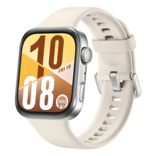 Huawei Watch Fit 4 Bluetooth Grijze Slimwatch met Witte Fluoroelastomeer Band