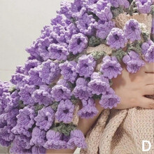 (Material pack 1.1M, Purple Bellflower) Bouquet Blanket Crochet, Floral Throw Blanket, Throw Blanke Floral
