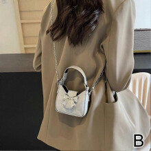 (Gray) Womens Bow Tie Handbag Simple Casual Underarm Bag Bag Crossbody Bag for Street