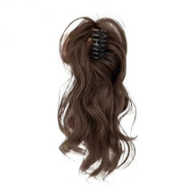 (Light brown) Natural Curly Half Ponytail Wig Female Hair Wig With Claw Clip