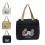 (Black) Cute Dachshund Pattern Lunch Bag Canvas Tote Bag Thermal Insulated Bag 3