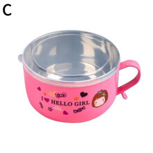 (Pink) Stainless Steel Instant Noodle Bowl Stainless Steel Dipping Bowl