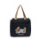 (Black) Cute Dachshund Pattern Lunch Bag Canvas Tote Bag Thermal Insulated Bag 1