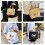 (Black) Cute Dachshund Pattern Lunch Bag Canvas Tote Bag Thermal Insulated Bag 5