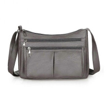 (Gray) Multi Layer Soft Leather Bag Fashion Versatile Shoulder Bag