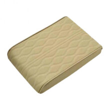(B) Wave Embroider PU Leather Car Armrest Mat Center Console Arm Rest Protection