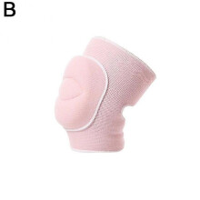 (Pink M) Sports Compression Knee Pad Elastic Knee Protector Thickened Sponge Knee