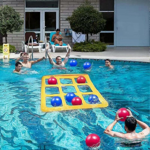 Pool Toys Games Set- Tic-Tac-Toe Inflatable Pool Toy with 10 Balls 2