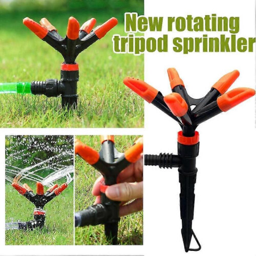 New Rotating Tripod Sprinkler Five Arm Garden Sprinkler with Automatic Rotation 2