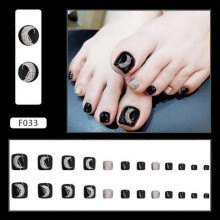 (F033) 24 removable toenail patches for wearing and wearing toenails
