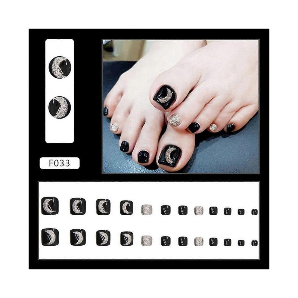 (F033)24 removable toenail patches for wearing and wearing toenails