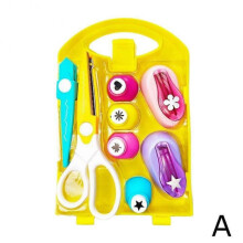 (A) Kids DIY Puncher Craft Sets - Hole Punch Shape Set for Creative Crafting