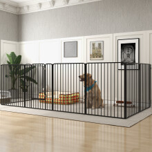 PawHut 100cm Eight-Panel Heavy-Duty Dog Playpen - Versatile Indoor/Outdoor Fence for Small to Medium Dogs, D06-203V01BK