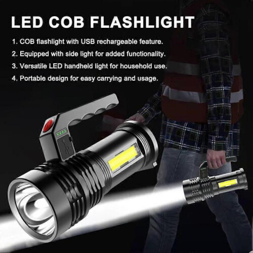 LED COB with Side Light Versatile LED Handheld Light for Household Use 2
