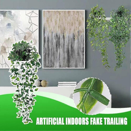 Hanging Plants in Pots Artificial Indoors Fake Trailing 2