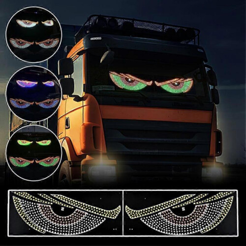 (A) Dynamic Devil Eye Light Lamp LED Car Eye Light Truck for Cars Window 1