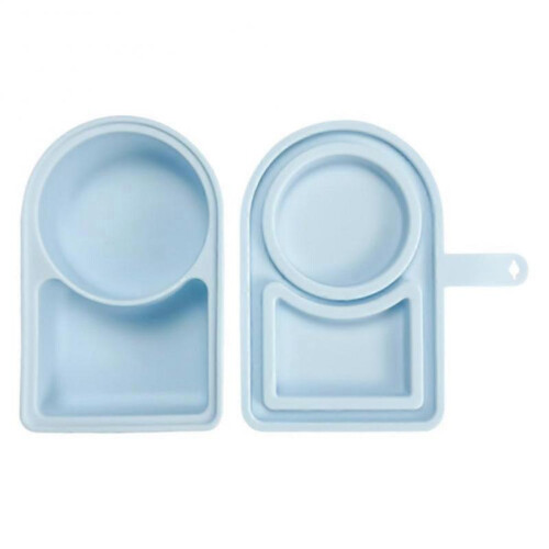 (Blue) Silicone Condiment Box For Sauce Container With Lid Portable Small Lunch Box
