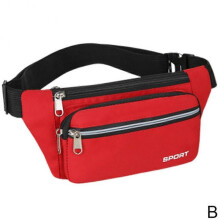 (Red) Running Belt Unisex Sport Jogging Phone Keys Mobile Travel Money Bum Bag Waist