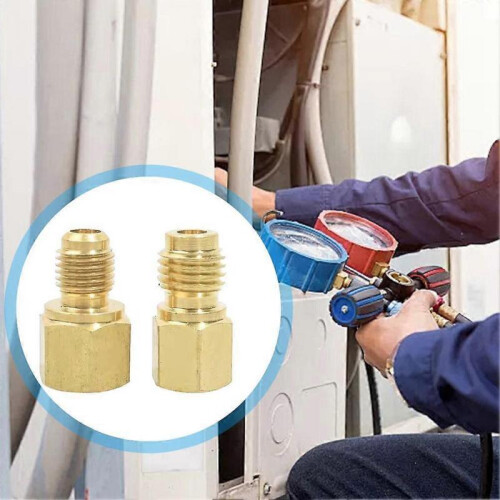 2Pcs Refrigerant Converter,Refrigerant Tank/Vacuum Pump Port Connection Adapters 1