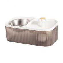 (White) Cat And Dog Water Dispenser Food Bowl Two-In-One Automatic Circulation Smart