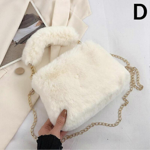 (White) Crossbody Plush Fluffy Lux Bag