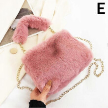 (Pink) Crossbody Plush Fluffy Lux Bag