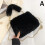 (Black) Crossbody Plush Fluffy Lux Bag 1