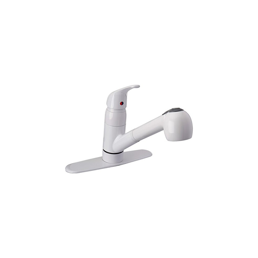 Pfister Pfirst Series Kitchen Sink Faucet With Pull Out Sprayer Single Handle Mid Arc White Finish G13310ww 038877548783