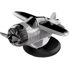 (Gray) Airplane Decorate Solar Powered Aircraft Model Car Dashboard Rotatefor Indoor