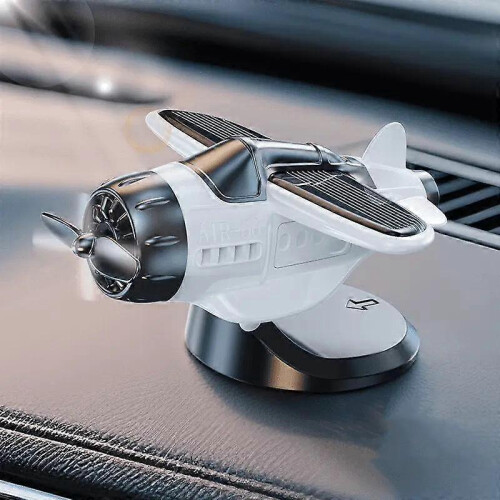 (Yellow) Airplane Decorate Solar Powered Aircraft Model Car Dashboard Rotatefor Indoor 2