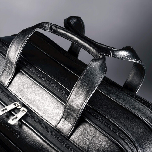 Mallette extensible en cuir Samsonite, noir, taille unique 2