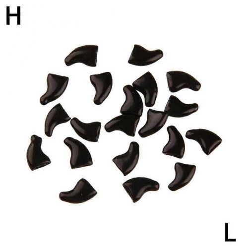 (L black)20 Pieces Cat Nail Caps/Tips Pet Cat Soft Claws Covers Control Paws XS-L