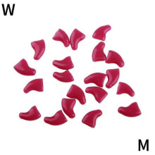 (M Peach Red) 20 Pieces Cat Nail Caps/Tips Pet Cat Soft Claws Covers Control Paws XS-L