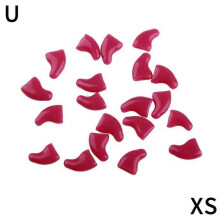 (XS Peach Red) 20 Pieces Cat Nail Caps/Tips Pet Cat Soft Claws Covers Control Paws XS-L