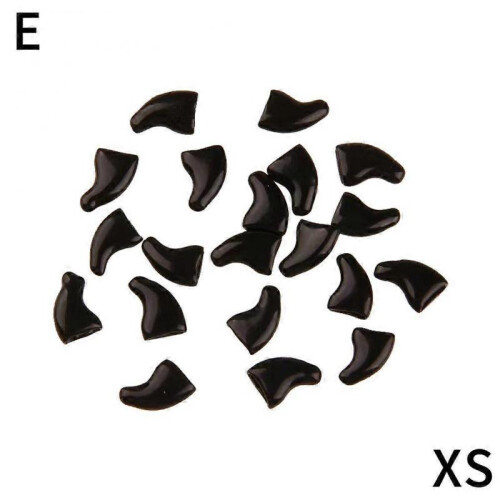 (XS black)20 Pieces Cat Nail Caps/Tips Pet Cat Soft Claws Covers Control Paws XS-L