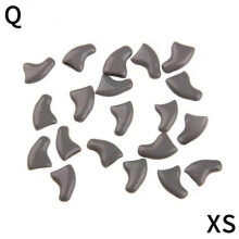 (XS grey) 20 Pieces Cat Nail Caps/Tips Pet Cat Soft Claws Covers Control Paws XS-L
