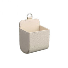 (Beige) Car Storage Box Glasses Phone Holder Storage Organizer Car Accessories