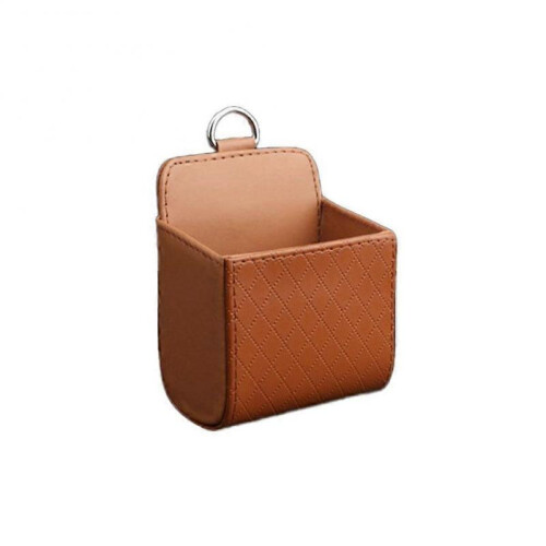 (Brown) Car Storage Box Glasses Phone Holder Storage Organizer Car Accessories