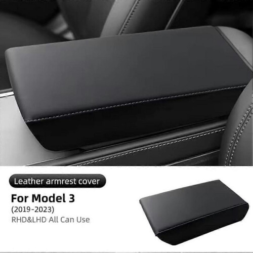 (19 23model 3 black white lines) Car Central Control Armrest Box Protective Cover For Model 3 Y 2019-2024
